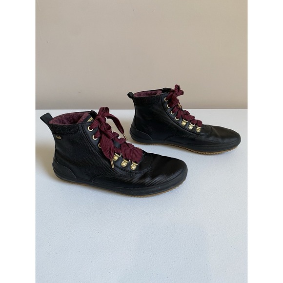 Keds Womens Scout Splash Canvas Black Waterproof Lace Up Boots Size 8.5 Sneakers - Picture 1 of 8